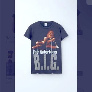 NEW MADE WORN Notorious BIG glitter tee size medium